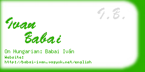ivan babai business card
